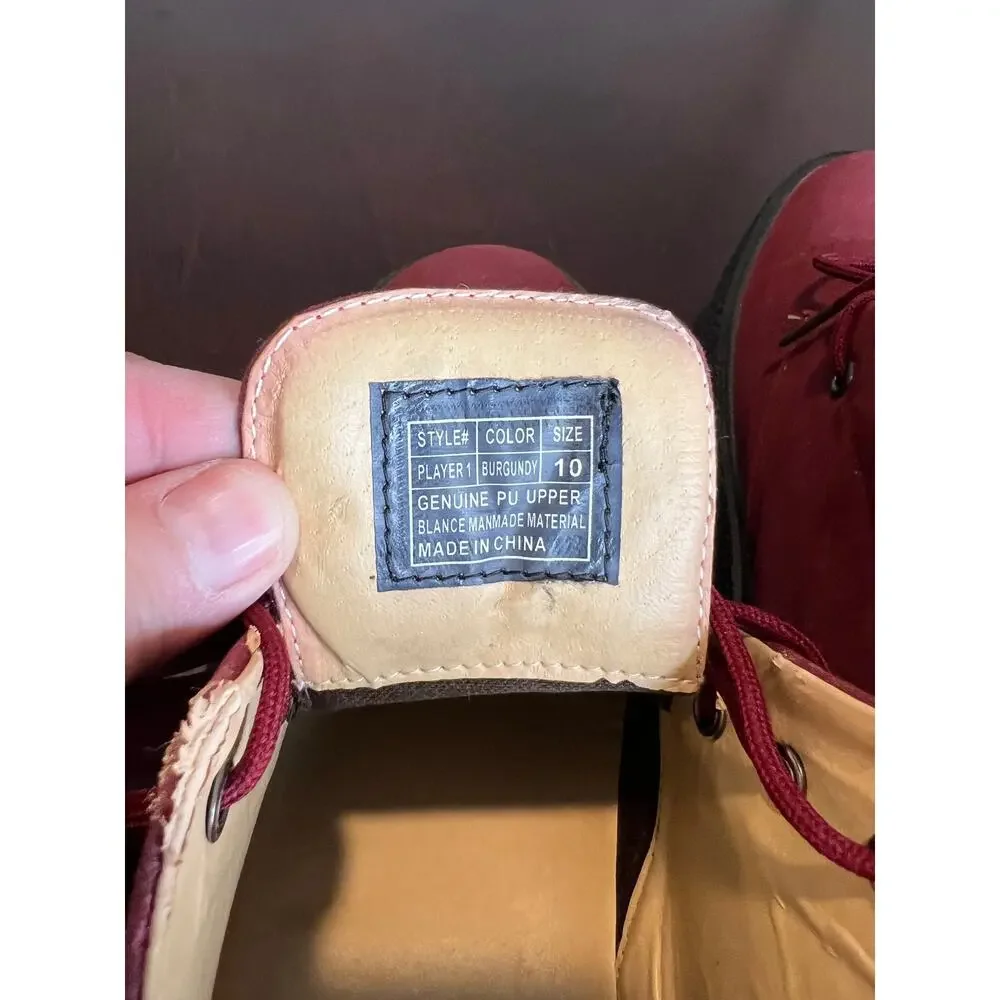 Players Men's Chukka Boots Burgundy ~ Size 10